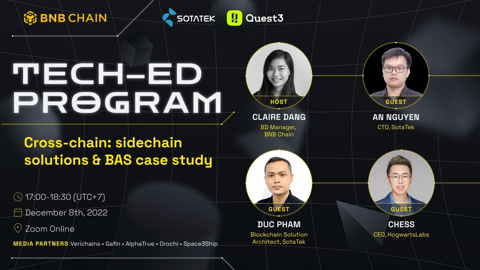 The first co-hosted webinar of SotaTek with BNBChain and Quest3